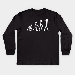 Evolution of Stickman Kids Long Sleeve T-Shirt